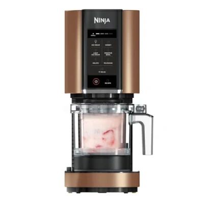 Imagen de Ninja CREAMi Heladera multifunción, capacidad de 1,4L, 3 tarrinas, 7 programas, Helado, Gelato, Sorbete, Smoothie Bowl, Batido y más, negro/cobre, NC300EUCP