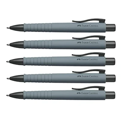 Imagen de Faber Castell Bolígrafo Poly Ball 205024, 5 unidades, con mina intercambiable de 0,5 mm, indeleble