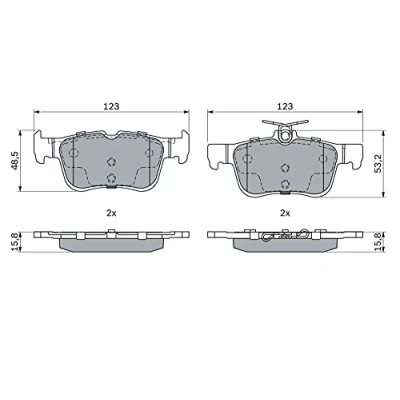 Imagen de BOSCH 0 986 494 888 Juego de pastillas freno Low Metallic Chapa antichirridos, con instrucciones montaje FORD: Mondeo 5 Kombi