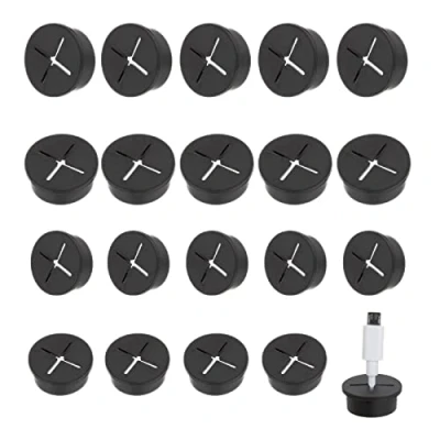 Imagen de 20 Piezas Flexible Arandela para Cable,Pasacables de Escritorio,Pasacables Mesa Silicona,Pasacables Ordenador Tapa Cubierta Oficina en Casa mm y 25