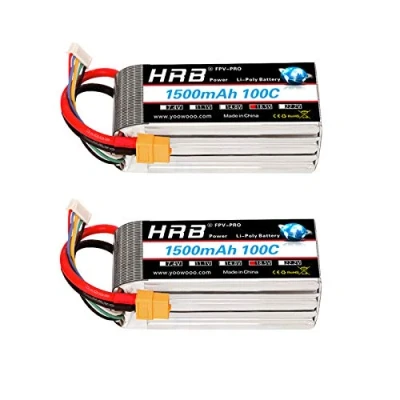 Imagen de HRB 2 unids 5S 18.5V 1500mAh 100C Lipo batería con XT60 Enchufe para RC helicóptero avión Coche Barco camión