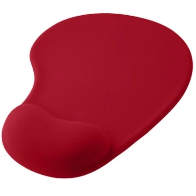 Imagen de OcioDual Alfombrilla con Reposamuñecas para Ratón, Color Rojo, Alfombra Ergonómica Apoyo de Gel, Tejido Tela Suave Base Goma Antideslizante Ratones Láser y Ópticos