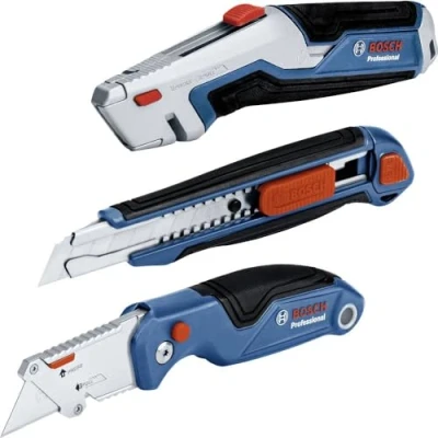 Imagen de Bosch Professional Set de corte 3 navajas (navaja universal + cúter navaja plegable)