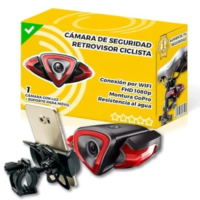 Imagen de Camara Video Bicicleta Graba, Visualiza en Tiempo Real y con Luz Trasera Intermitentes