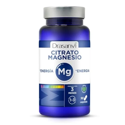 Imagen de DRASANVI CITRATO DE MAGNESIO Contribuye a disminuir el cansancio y la fatiga VEGANO SIN GLUTEN 90 comprimidos