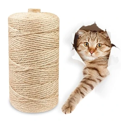 Imagen de Magrimaxio Cuerda de Yute, Sisal Natural 6mm X 50m, Rascador para Gatos Jardineria Decoración, Corde Yute Repare Reemplace Poste Cat, Cordel Juguete Gato Arbol