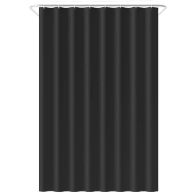 Imagen de Loti Living cortina de ducha antimoho, 120 x 200 cm, poliéster negro, incluye anillas, para bañera, color negro