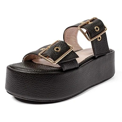 Imagen de L37 HANDMADE SHOES Beverly Hills, Sandalia Mujer, Negro, 35 EU