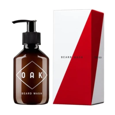Imagen de OAK BEARD WASH I Champú para barba (200 ml): Limpia cuidadosamente y refresca. Cuidado natural de la hombres con 3 días hasta larga. Cosmética vegana certificada.