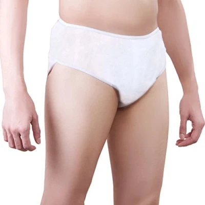 Imagen de Slips Desechables Suave y Ligera para Hombre (Lote de 5) Ropa Interior un Solo Uso. Calzoncillos Ideal Viajes Hospitales SPA Masajes Salón Bronceado Emergencia
