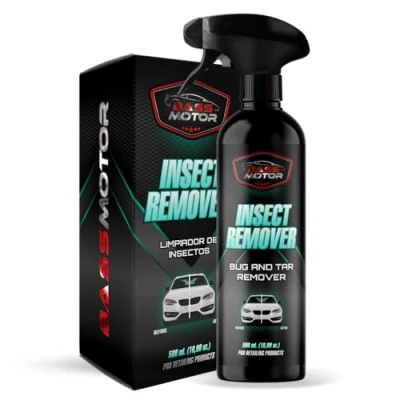Imagen de Bass Motor Limpia Mosquitos Coche y Moto Sin Frotar, Insectos Excrementos de la Carrocería Elimina Rápidamente del Frontal Parabrisas Acidos No deja Marcas BassMotor Insect Remover 500ml