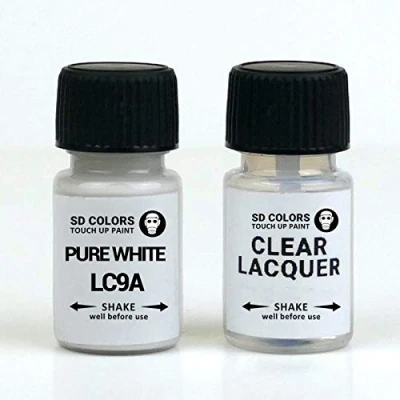 Imagen de SD COLORS Pintura de retoque LC9A Color Blanco Puro, 15 ML, para Reparar arañazos y astillas, código LC9A, Puro (Pinta + Laca)