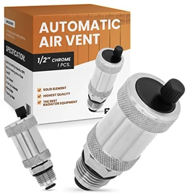 Imagen de Ventilación automática del radiador 1/2 pulgada Válvula de purga aire Tornillo simple para calentadores Color Cromo
