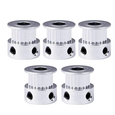 Imagen de Saipor 5 unidades de disco dentado GT2 aluminio con 20 dientes, orificio 6,35 mm GT2, polea para impresora 3D Reprap 6 ancho