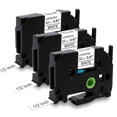 Imagen de 3x MarkField TZe 231 12mm 0.47 Cintas de etiquetas Compatible con Brother P touch TZ TZe231 x 8m Negro sobre Blanco, para PT H110 H100LB/R H105 H107B H200 1000 1250 D210 P710BT Cube