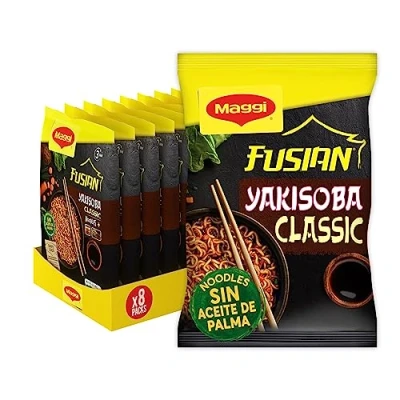 Imagen de MAGGI Fusian Yakisoba Classic Noodles de trigo con hortalizas deshidratadas y salsa Pack 8 x 120g