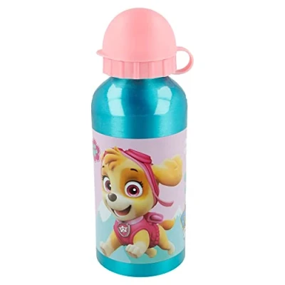 Imagen de botella de aluminio para niños cantimplora infantil agua reutilizable 400 ml La Patrulla Canina Skye y Everest