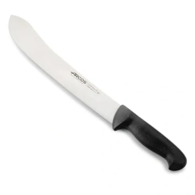 Imagen de Arcos Cuchillo carnicero con Hoja Acero Inoxidable Nitrum 300 mm. cocina profesional cortar carne, pescado y verduras. Mango ergonómico polioximetileno. Serie 2900. Color negro.