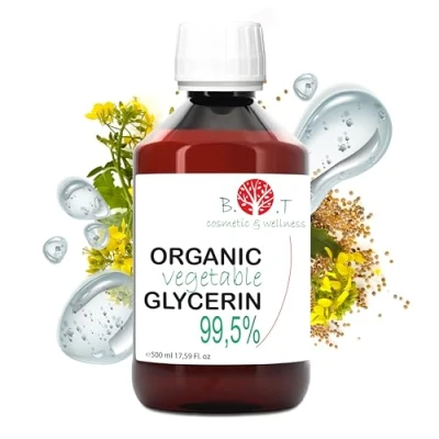 Imagen de Glicerina Liquida Vegetal Pura y Organica para hacer jabones, Hidratante Facial Corporal, Base Cosmetica Casera 100% Natural 500 g