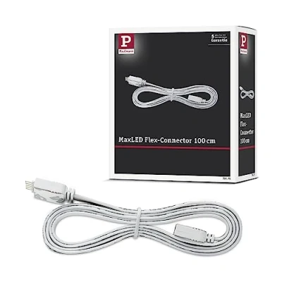 Imagen de Paulmann 70575 conexión MaxLED LED 1 m, Cable de extensión para Strip, Accesorio, puenteo, Blanco, compensación irregularidades, 5 Polos