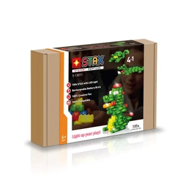 Imagen de Light Stax S de 13011 Juego, compatible con Lego, 105 piedras diseño LED, para cuatro diferentes reptiles (dinosaurios, dragón, cocodrilo, tortuga) , color/modelo surtido
