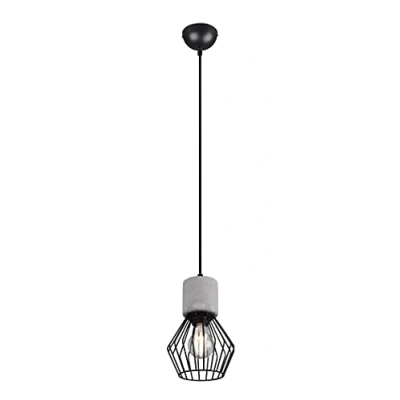 Imagen de Trio Leuchten Jamiro 309200132 Lámpara de techo colgante (metal negro mate, hormigón, incluye 1 bombilla E27)