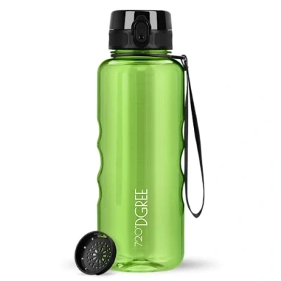 Imagen de 720DGREE Botella Agua 1,5 litros “uberBottle“ Tamiz Fruta, crystalClear Sin BPA, Prueba de Fugas, Reutilizable XL Cantimplora, Water Bottle Ideal para Fitness, Gimnasio, Deporte, Outdoor