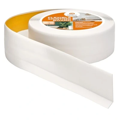 Imagen de Rodapiés Flexible Autoadhesivo 50 mm x 20 Rodapié Plegable para Cocina Baño Cinta de sellado Perfil PVC Estanco Decorativo Metros Blanco