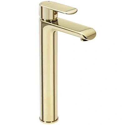 Imagen de Rea BLOOM GOLD Grifo de LAVABO ALTO monomando para baño latón lavado a mano ajustable en frío y caliente (dorado)