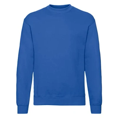 Imagen de Fruit of the Loom 62 202 0 Sudadera de Manga Larga para Hombre, 0, Hombre Mujer, Color Azul Cobalto, tamaño Large