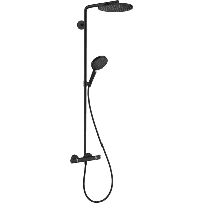 Imagen de Hansgrohe Raindance Select S Sistema de ducha con termostato 240 1 tipo chorro PowderRain, negro mate, 27633670