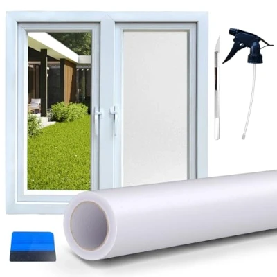 Imagen de Cover película de Ventana antirreflectante, Opaca con raspador para Cristal antirrayos UV Esmerilado Cuarto baño, Cocina, Oficina y hogar (90x300)