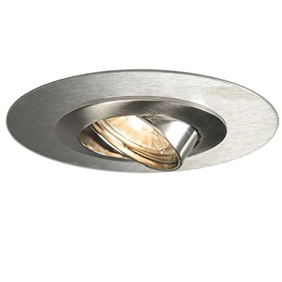 Imagen de Qazqa Moderno Foco empotrable Acero con anillo EDU Redonda Adecuado para LED Max. 1 x 50 Watt