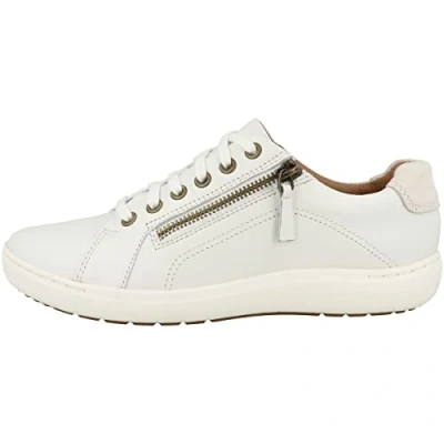 Imagen de Clarks Nalle Lace, Zapatillas de Gimnasia Mujer, White Leather, 35.5 EU