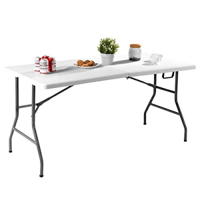 Imagen de COSTWAY Mesa Plegable 153 x 74 cm para Jardín Camping Picnic Fiesta BBQ Playa Portátil Exterior Al Aire Libre Carga Máxima 150 kg