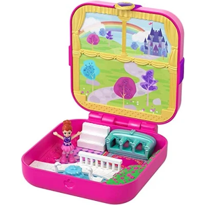 Imagen de Polly Pocket Mundo Sorpresa Princesas, Cofre de muñecas con Accesorios (Mattel GDK80)