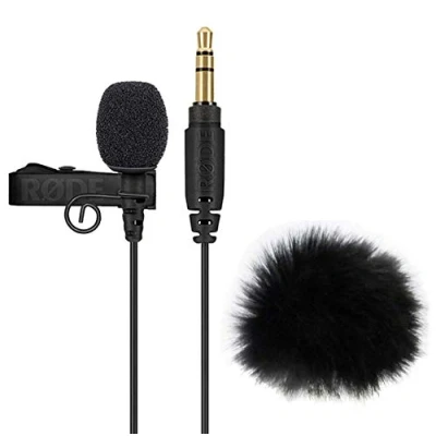 Imagen de Rode lavalier GO Micrófono con clip en negro + protector de viento piel Keepdrum WS05