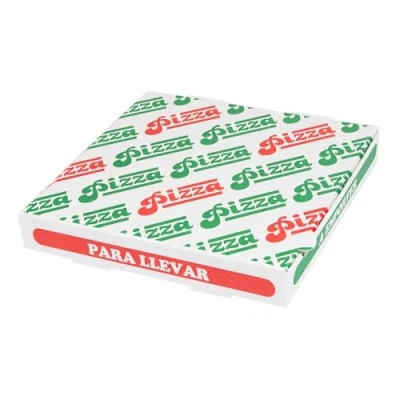 Imagen de García De Pou 100 Unidades Cajas Pizza &#039;Thepack&#039; 330 G/M2 26X26X3,8 Cm Blanco Cartón Ondulado Microcanal