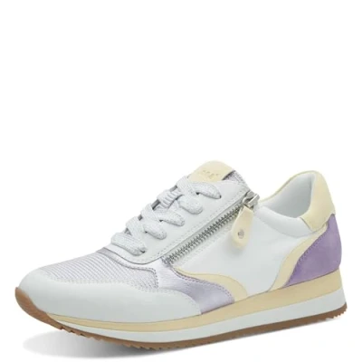 Imagen de Jana Damen Sneaker Flach mit Reißverschluss Vegan, Zapatillas Mujer, Blanco/Morado, 37 EU