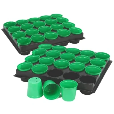 Imagen de com four® 40x macetas para viveros con jardineras el Cultivo de Plantas, 40 30,5 x 25,5 5,8 cm (02 Piezas propagación Bandeja)