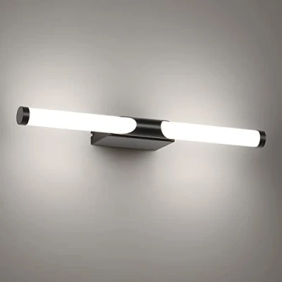 Imagen de ECOBRT luz de espejo LED negro baño interior 7W 40cm largo Moderna con tubo acrílico IP44
