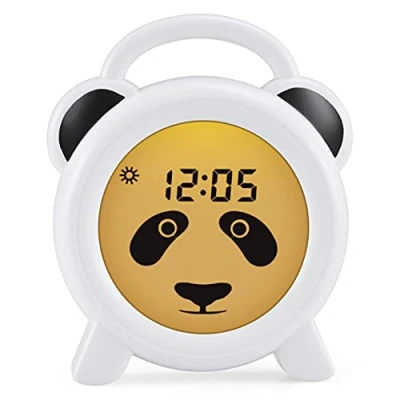Imagen de Alecto BC100PANDA Despertador Infantil para mesita de Noche Ayuda a los niños Tener una sensación Tiempo y luz Nocturna estimula quedarse en la Cama Blanco/Negro
