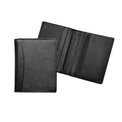 Imagen de RAS Funda de piel napa para hombre, color negro, con bolsillo dinero en efectivo, Black, 8 x 10 cm, Casual