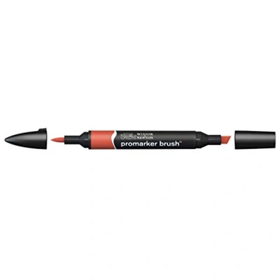Imagen de Winsor &amp; Newton Promarker Brush Rotulador Doble Punta, Punta Pincel, Tinta Base Alcohol, Color Burnt Orange (r946)