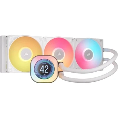 Imagen de CORSAIR iCUE Link Titan 360 RX LCD Refrigeración Líquida de CPU Motor FlowDrive Intel LGA 1851/1700, AMD AM5/AM4 3X RX120 RGB Ventiladores Hub Incluido Blanco