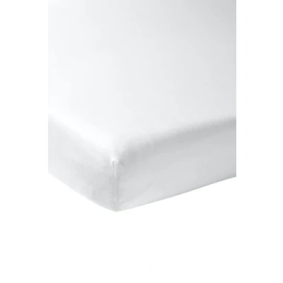 Imagen de Meyco Home Basic Jersey Uni sábana Bajera Cama Doble (sábana Suave, de algodón 100%, Transpirable, Dimensiones: 140 x 200 cm), Blanco