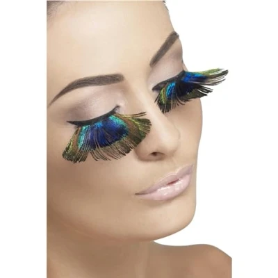 Imagen de Smiffys Pestañas, plumas de pavo real, contiene pegamento