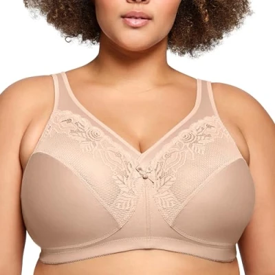 Imagen de Glamorise Magic Lift Minimizer Bra Full Coverage Bra, Mujer, Beige (Café 211), 95E