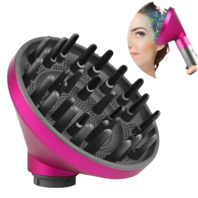 Imagen de Dxyue Accesorio difusor para Dyson Airwrap Styler HS01 HS05, convirtiendo tu peinador en un secador de pelo(Rojo rosa)
