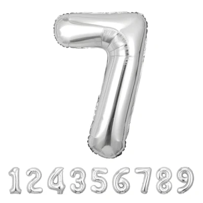 Imagen de Globos de Cumpleãnos 7 Plata,101 CM Globo Numeros Gigantes Grandes Decoracion,Globo Numero 7,Globos Niño Niña Adultos,Vuelan con Helio…